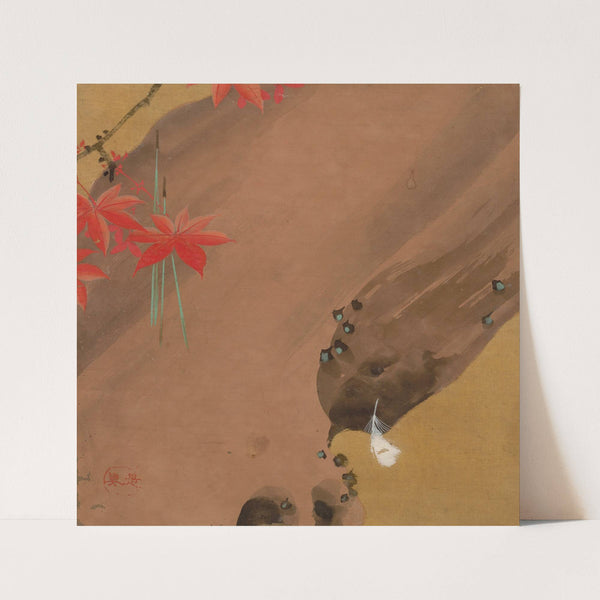 Maple Leaves and Feather (1847) by Shibata Zeshin