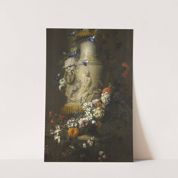 Marble Vase with Garland of Flowers by Jean-Baptiste Monnoyer