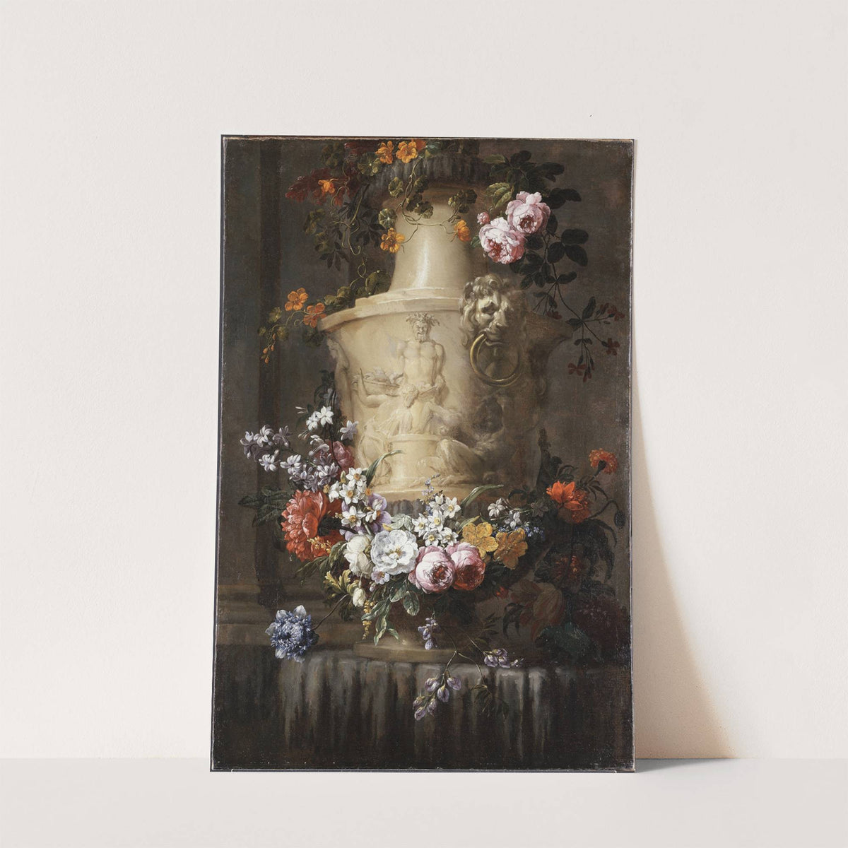 Marble Vase with Garland of Flowers by Jean-Baptiste Monnoyer