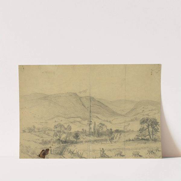 March of Gen. N.P. Bank's Corps, crossing the Blue Ridge Mountains through Chester Gap by Edwin Forbes