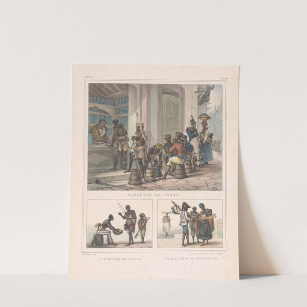 Marchand de tabac; L'aveugle chanteur. Marchande de pandelos by Jean Baptiste Debret