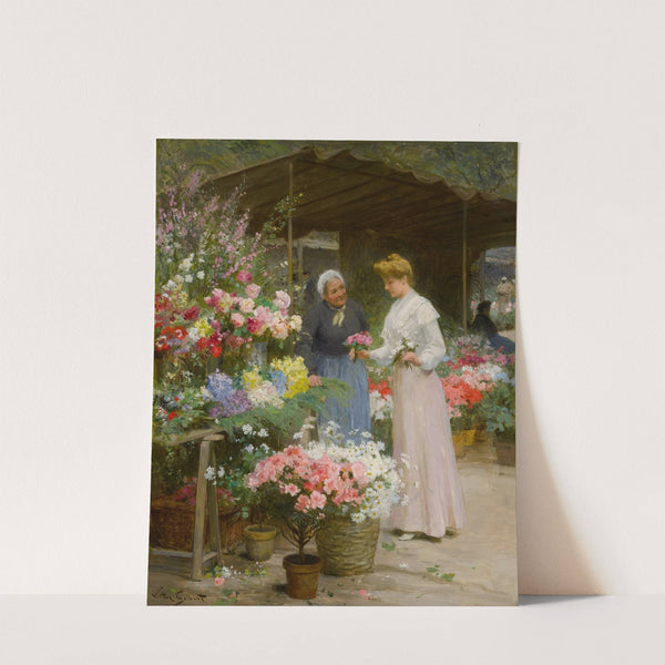 Marche aux fleurs de la Madeleine; L'embarras du choix by Victor Gabriel Gilbert