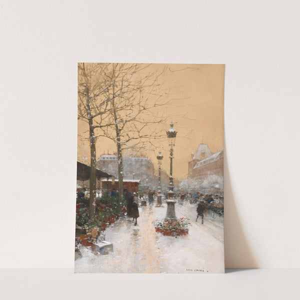 Marché aux fleurs sous la neige by Luigi Loir