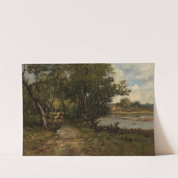 Marcher au bord de la rivière by Leon Richet