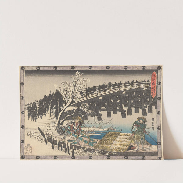 Marching over Bridge (19th century) by Andō Hiroshige