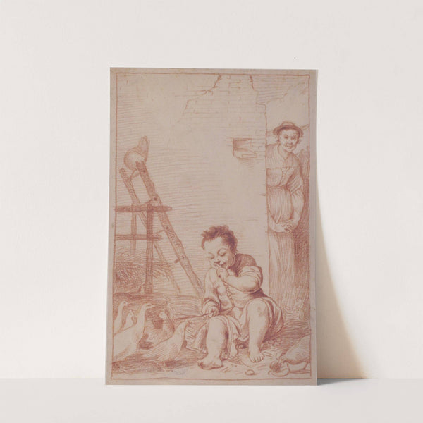 Marcolfa Discovers BertoldinoTrying to Hatch Eggs (1709–10) by Giuseppe Maria Crespi