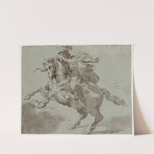 Marcus Curtius kaster sig med sin hest i kløften by Giovanni Battista Trotti