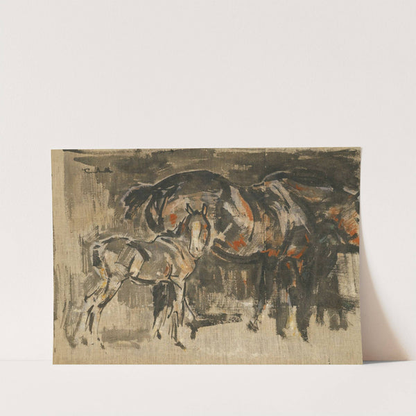 Mare And Foal by Joseph Crawhall