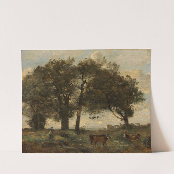 Marecages Boisée Avec Trois Vaches (1871-1872) by Jean-Baptiste-Camille Corot