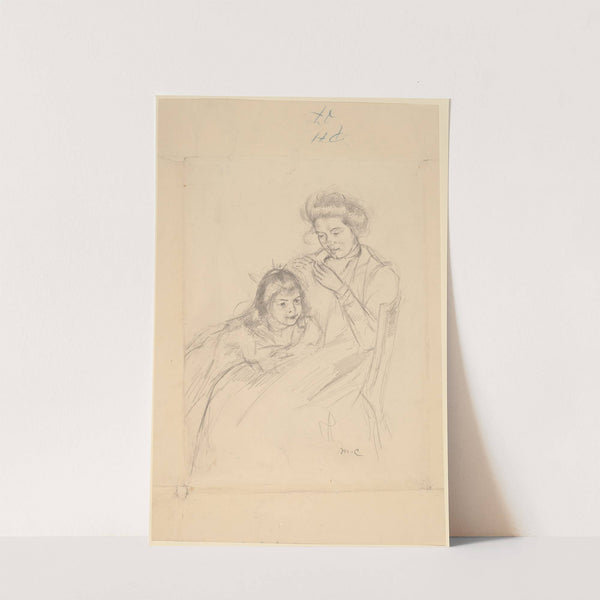 Margot Leaning against Reine’s Knee (c. 1902) by Mary Cassatt