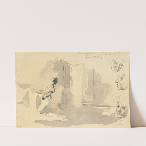 Marguerite in the church with studies of the head of Mephistopheles (1826–1827) by Eugène Delacroix