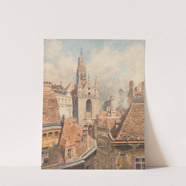 Maria am Gestade church and roofs of houses by Karl Schnorpfeil