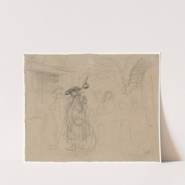 Maria en Josef gaan met Jezus de tempel in by Matthijs Maris