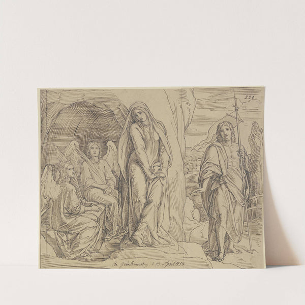 Maria Magdalena am Grabe Christi by Julius Schnorr Von Carolsfeld