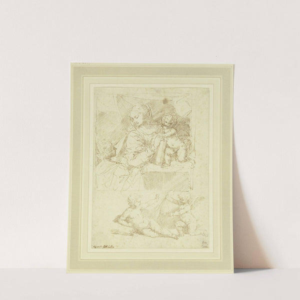 Maria mit dem Jesuskind und dem Johannesknaben, darunter lagernder Knabe mit Putto by Donato Creti