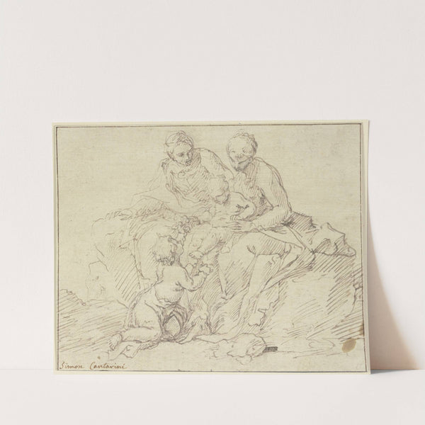 Maria und Elisabeth mit dem Jesuskind und dem Johannesknaben by Simone Cantarini