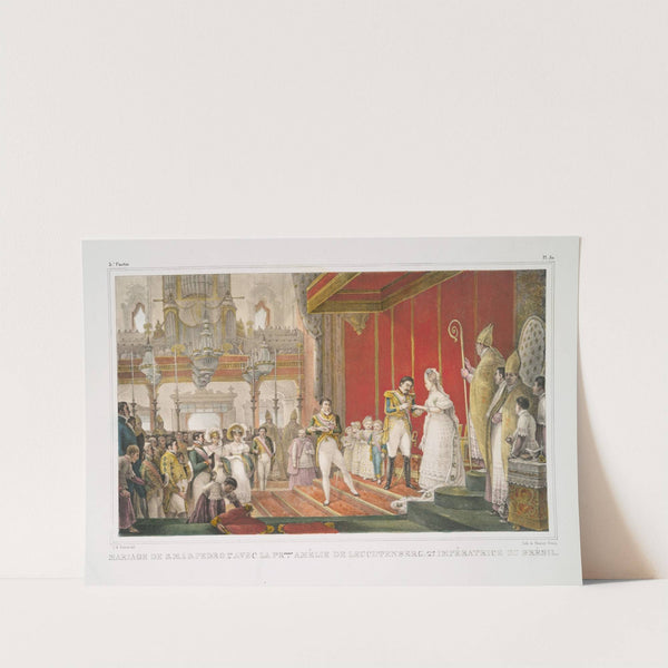 Mariage de S.M.I.D. Pedro I-er avec la princesse Amélie de Leuchtenberg, 2-e Impératrice du Brésil. by Jean Baptiste Debret