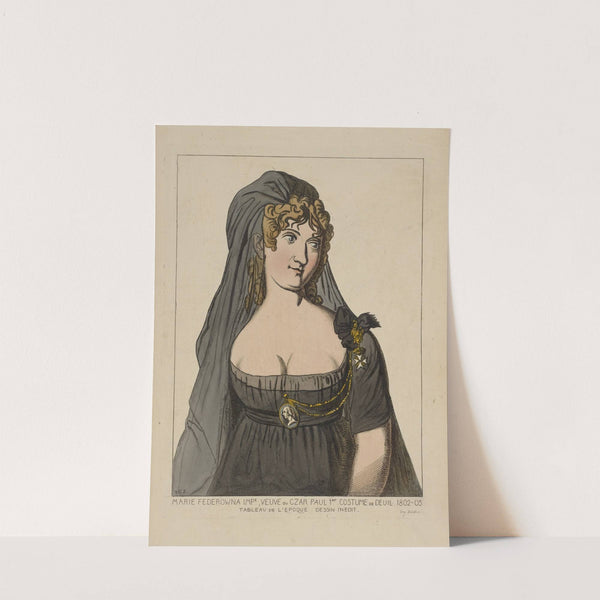Marie Federowna impe., veuve du czar Paul 1er costume de Deuil. 1802-05. Tableau de l'epoque by Raphaël Jacquemin