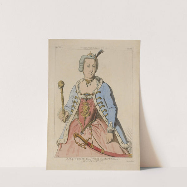 Marie Therèse d'Autriche (costume royal) (gravure du temps) XVIIIe siècle, costumes nationaux, femmes, Hongrie. by Raphaël Jacquemin