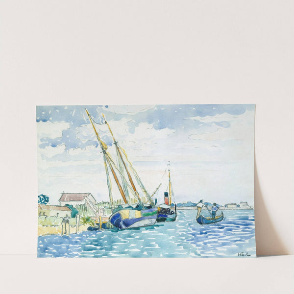 Marine Scene (Boats near Venice) by Henri-Edmond Cross