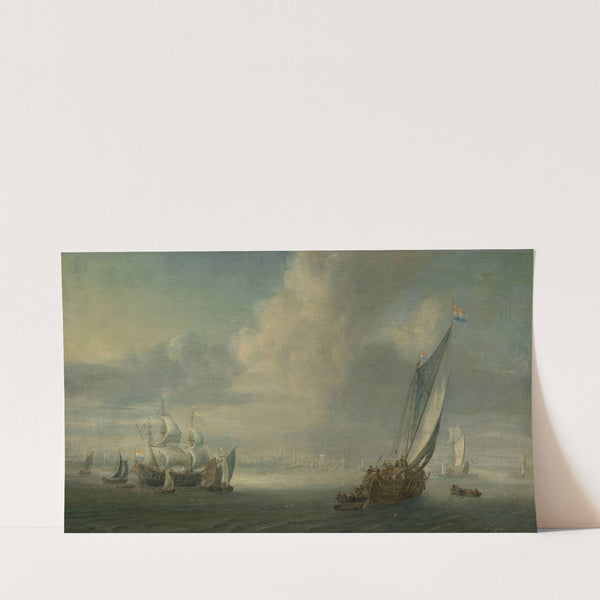 Marine view with a port in the background (between 1620 and 1630) by Abraham de Verwer