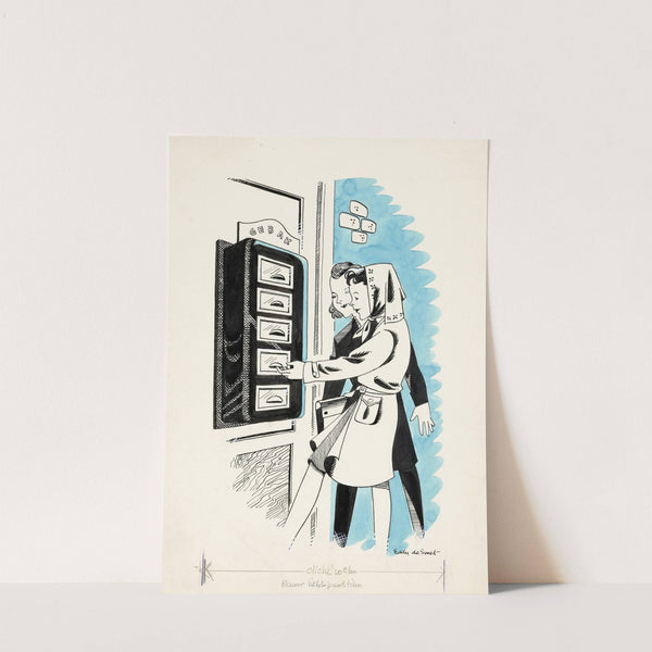 Marjo bij een loket met gebak (1946) by Eddy de Smet