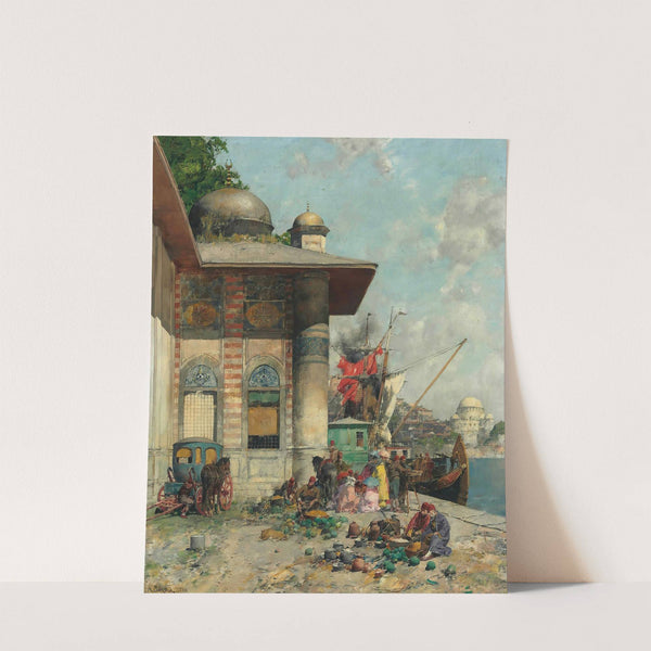 Market Day, A Capriccio Of The Old City Shores, Constantinople (1883) by Alberto Pasini