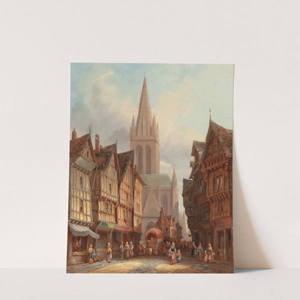 Market Day in Honfleur, Normandy by Henry Thomas Schafer