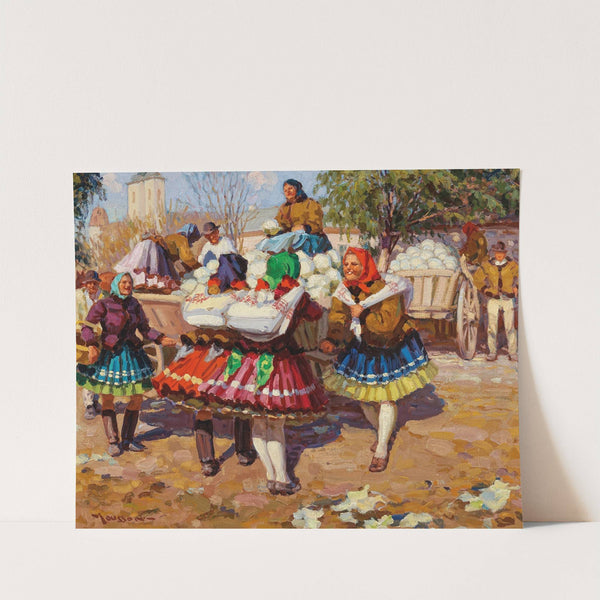 Market Day in Michalovce by Jozef Teodor Mousson