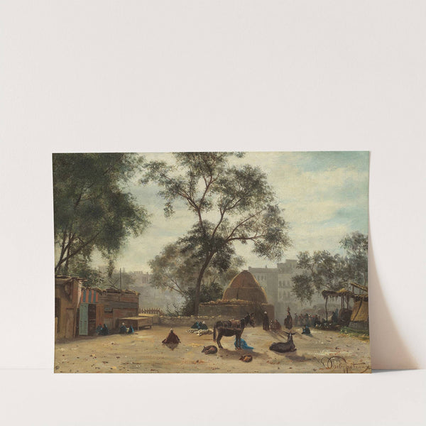 Market scene at Choubra, Cairo by Paul Philippoteaux