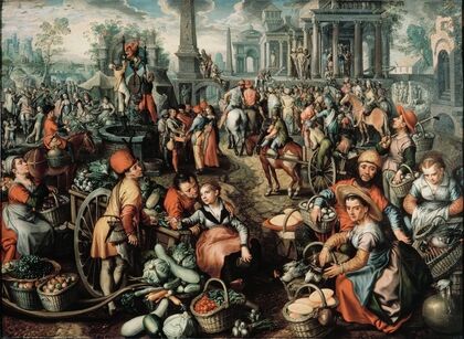 Market Scene, Ecce Homo, the Flagellation and the Carrying of the Cross