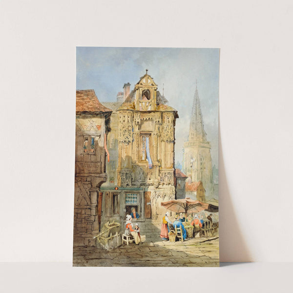 Marketplace at Bruges by Samuel Prout