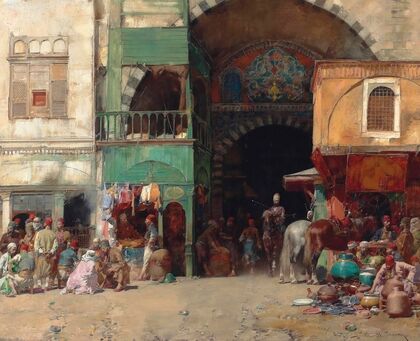 Marketplace At The Entrance To A Bazaar, Constantinople