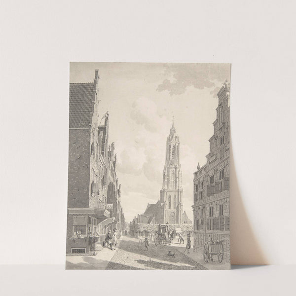 Marketplace of Delft with the Nieuwekerk by Gerrit Toorenburgh