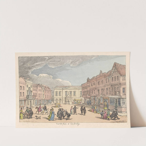 Markett place at Cambridge (1801) by Thomas Rowlandson