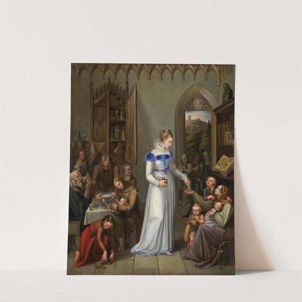 Markgräfin Anna von Baden-Durlach verteilt Almosen an Arme und Kranke by Sophie Reinhard
