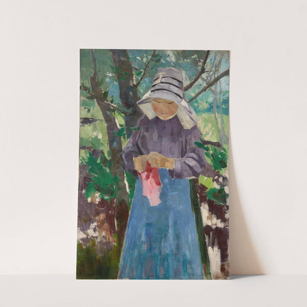 Märkische Sommerlandschaft mit Bäuerin (1886) by Karl Hagemeister