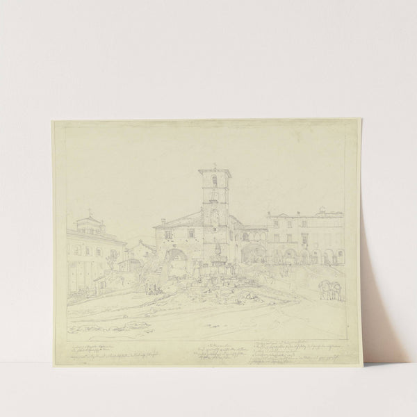 Marktplatz von Civita Ducale in den Abruzzen by Theodor Pelissier