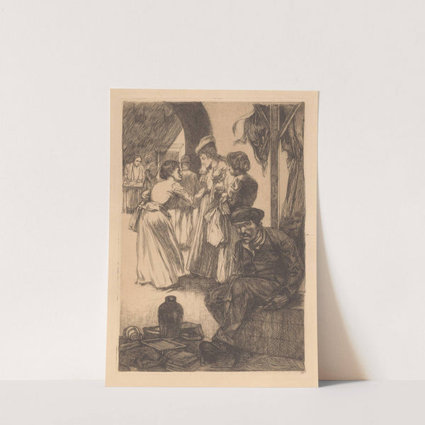 Marktscène met converserende vrouwen by Johannes Josephus Aarts