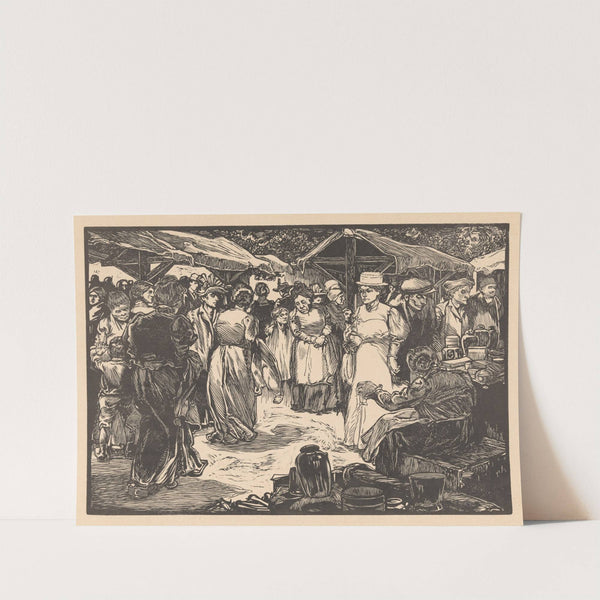 Marktscène met mannen en vrouwen by Johannes Josephus Aarts