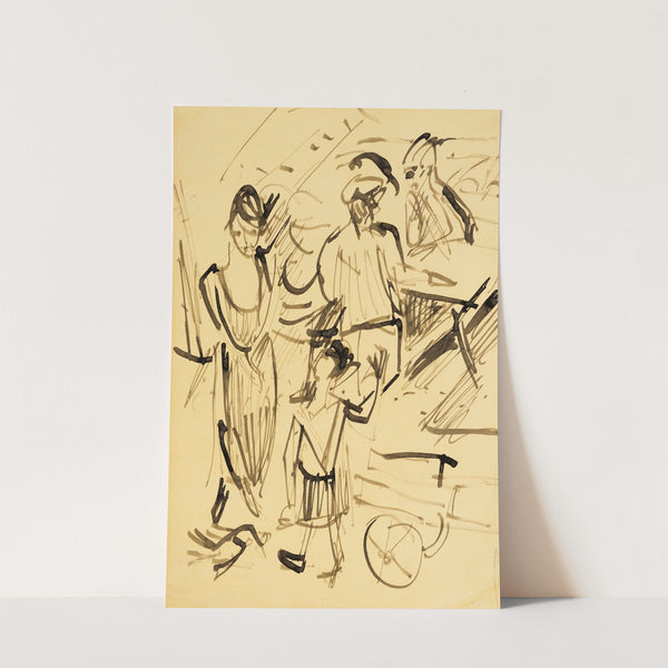 Marktstand (Milchabrechnung auf der Stafelalp) (1917) by Ernst Ludwig Kirchner