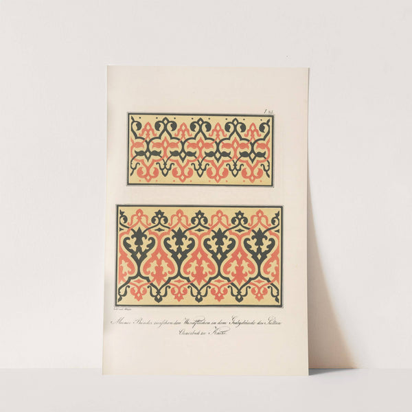 Marmor Bänder zivifchen den Wandflächen in dem Grabgebäude des Sultan Chairbeck zu Kairo by Friedrich Maximilian Hessemer