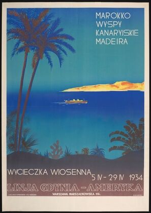 Marokko, Wyspy Kanaryjskie, Madeira Wycieczka Wiosenna 5.IV 29.IV 1934 Linja Gdynia (1934)