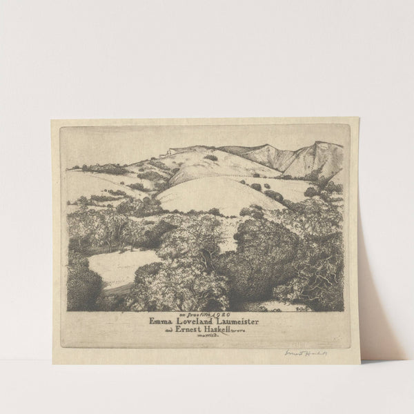 Marriage Announcement–Ernest Haskell and Emma Loveland Laumeister (1920) by Ernest Haskell