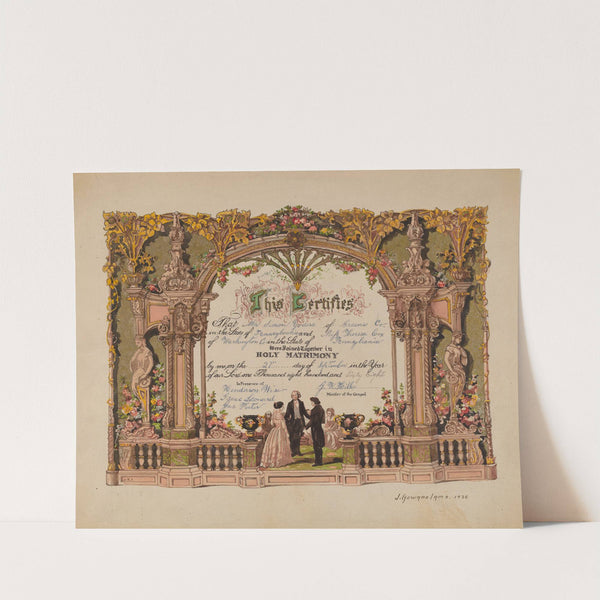 Marriage Certificate by J. Howard Iams