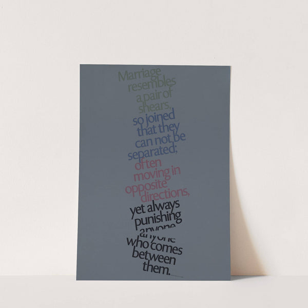 Marriage resembles a pair of shears by Herb Lubalin