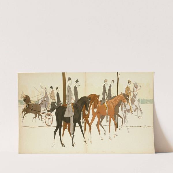 Marthe Ely, Monsieur Uribarren, De Beaumont, Lindermann, Madame Heusman, Monsieur La Caze (1900-1925) by Georges Goursat (Sem)