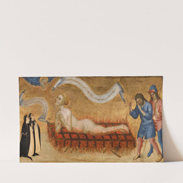 Martyrdom of Saint Lawrence, with Two Benedictine Nuns (c. 1425) by Jacobello del Fiore