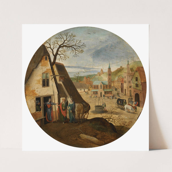 Mary And Joseph Halting At An Inn by Abel Grimmer