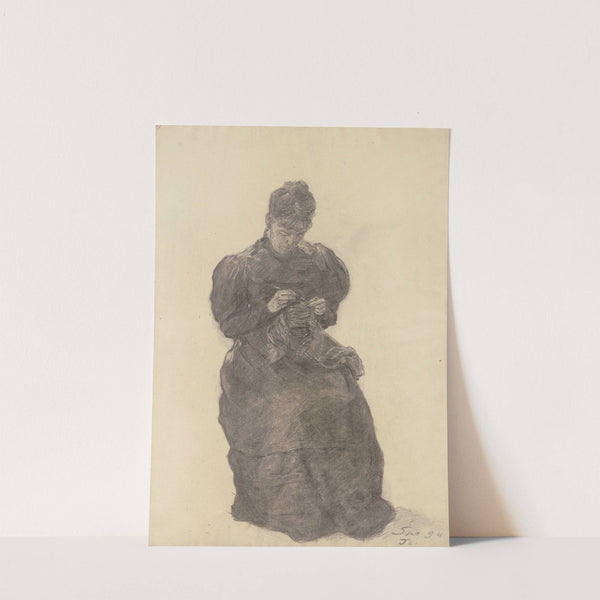 Mary Eysen crocheting (1894) by Louis Eysen